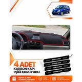 E-BİZ Renault Clio Symbol Airbagli (2003-2006) Uyumlu Torpido Koruma Kılıfı Örtüsü - Siyah-Kırmızı - RE012 - RENAULT CLİO SYMBOL AİRBAGLİ (2003-2006) - Siyah - Kırmızı