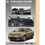 E-BİZ Renault Fluence Navigasyonsuz Küçük Ekranlı (2009-2013) Torpido Örtüsü Panel Torpido Koruma Tam Uyum - Siyah - Bej