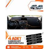 E-BİZ Renault Kangoo 3 (2010-2018) Uyumlu Ön Torpido Koruma Kılıfı Örtüsü - Siyah-Kahverengi - RE028 - Siyah - Kahverengi