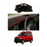 e-biz Renault Kangoo Express (2021+) Uyumlu Torpido Koruma Örtüsü Oto Kılıfı Siyah - Kırmızı