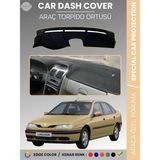 E-BİZ Renault Laguna 1 (1994-2001) Torpido Örtüsü Ön Göğüs Koruma Torpido Koruma Araca Özel Tam Uyum - Siyah - Bej