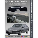 E-BİZ Renault Laguna 1 (1994-2001) Torpido Örtüsü Ön Göğüs Koruma Torpido Koruma Araca Özel Tam Uyum - Siyah - Gri