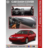 E-BİZ Renault Laguna 2 (2002-2007) Torpido Örtüsü Ön Göğüs Koruma Torpido Koruma Araca Özel Tam Uyum - Siyah - Kırmızı