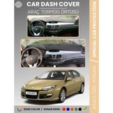 E-BİZ Renault Laguna 3 (2008-2015) Torpido Örtüsü Ön Göğüs Koruma Torpido Koruma Araca Özel Tam Uyum - Siyah - Bej