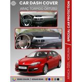 E-BİZ Renault Laguna 3 (2008-2015) Torpido Örtüsü Ön Göğüs Koruma Torpido Koruma Araca Özel Tam Uyum - Siyah - Kırmızı