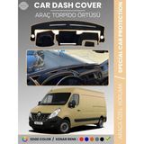 E-BİZ Renault Master 3 (2010-2021) Torpido Örtüsü Ön Göğüs Koruma Torpido Koruma Araca Özel Tam Uyum - Siyah - Bej