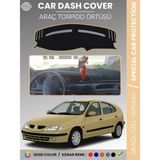 E-BİZ Renault Megane 1 (1999-2003) Torpido Örtüsü Ön Göğüs Koruma Torpido Koruma Tam Uyum Çatlamayı Önler - Siyah - Bej