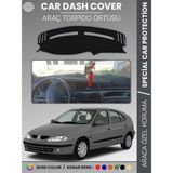 E-BİZ Renault Megane 1 (1999-2003) Torpido Örtüsü Ön Göğüs Koruma Torpido Koruma Tam Uyum Çatlamayı Önler - Siyah - Gri