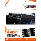 E-BİZ Renault Megane 2 Küçük Ekranlı (2002-2009) Uyumlu Torpido Koruma Kılıfı Örtüsü - Siyah-Mavi - RE039 - RENAULT MEGANE 2 KÜÇÜK EKRANLI (2002-2009) - Siyah - Mavi