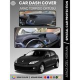 E-BİZ Renault Megane 3 Navigasyonlu Buyuk Ekranlı (2008-2015) Torpido Örtüsü Ön Göğüs Torpido Koruma - Siyah
