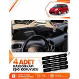 E-BİZ Renault Modus (2004-2012) Uyumlu Ön Örtüsü Torpido Koruma Koruyucu Kılıfı Halısı - Siyah-Bej - RE042 - Siyah - Bej