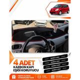 E-BİZ Renault Modus (2004-2012) Uyumlu Ön Torpido Koruma Kılıfı Halısı Örtüsü - Siyah-Kırmızı - RE042 - Siyah - Kırmızı