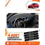 E-BİZ Seat Cordoba (2001-2008) Uyumlu Ön Torpido Koruma Kılıfı Halısı Koruyucu Örtüsü - Siyah-Mavi - SE003 - Siyah - Mavi