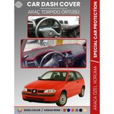 E-BİZ Seat Ibiza (1998-2001) Torpido Örtüsü Panel Halı Torpido Koruma Tam Uyum Çatlamayı Önler Hızlı Montaj - Siyah - Kırmızı