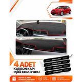 E-BİZ Seat Ibıza (2017-2021) Uyumlu Ön Torpido Koruma Kılıfı Halısı Örtüsü - Siyah-Kırmızı - SE009 - SEAT IBIZA (2017-2021) - Siyah - Kırmızı