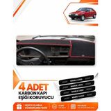 E-BİZ Skoda Favorit (1987-1995) Uyumlu Ön Torpido Koruma Kılıfı Halısı Örtüsü - Siyah-Kırmızı - SK003 - SKODA FAVORİT (1987-1995) - Siyah - Kırmızı