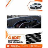 E-BİZ Skoda Karoq (2017-2024) Uyumlu Ön Torpido Koruma Kılıfı Halısı Koruyucu Örtüsü - Siyah-Mavi - SK004 - Siyah - Mavi