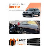 e-biz SKODA KODIAQ (2017-2023) Uyumlu Torpido Koruma Örtüsü Oto Kılıfı - Siyah-Kahverengi - SK007