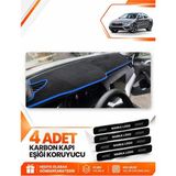 E-BİZ Skoda Octavia (2020-2025) Uyumlu Ön Torpido Koruma Kılıfı Halısı Örtüsü - Siyah-Mavi - SK014 - SKODA OCTAVİA (2020-2025) - Siyah - Mavi