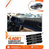 E-BİZ Subaru Outback (1998-2003) Uyumlu Ön Torpido Koruma Kılıfı Halısı Örtüsü - Siyah-Mavi - SU006 - Siyah - Mavi