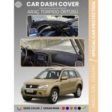 E-BİZ Suzuki Grand Vitara (2004-2006) Torpido Örtüsü Ön Göğüs Halı Torpido Koruma Tam Uyum Kaymaz - Siyah - Bej