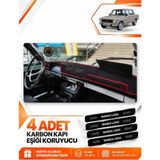 E-BİZ Tofaş Murat 124 (1971-1977) Uyumlu Ön Torpido Koruma Kılıfı Halısı Örtüsü - Siyah-Kırmızı - TF004 - Siyah - Kırmızı