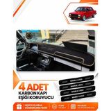 E-BİZ Tofaş Serçe (1984-1995) Uyumlu Ön Örtüsü Torpido Koruma Koruyucu Kılıfı Halısı - Siyah-Bej - TF004 - Siyah - Bej