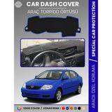 E-BİZ Toyota Corolla E120 (2002-2007) Torpido Örtüsü Ön Göğüs Koruma Araca Özel Çatlamayı Önler Kaymaz - Siyah - Mavi