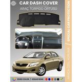 E-BİZ Toyota Corolla E140 (2007-2013) Torpido Örtüsü Ön Göğüs Koruma Araca Özel Çatlamayı Önler Kaymaz - Siyah - Bej