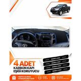 E-BİZ Toyota Hilux (2005-2014) Uyumlu Ön Torpido Koruma Kılıfı Halısı Koruyucu Örtüsü - Siyah-Mavi - TO018 - TOYOTA HİLUX (2005-2014) - Siyah - Mavi