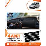 E-BİZ Volkswagen Caddy (2004-2010) Uyumlu Ön Torpido Koruma Kılıfı Örtüsü - Siyah-Kahverengi - VW002 - Siyah - Kahverengi