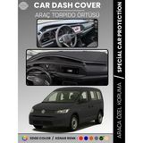E-BİZ Volkswagen Caddy (2021+) Torpido Örtüsü Ön Göğüs Koruma Torpido Koruma Tam Uyum Çatlamayı Önler - Siyah