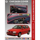 E-BİZ Volkswagen Golf 3 (1991-1997) Torpido Örtüsü Ön Göğüs Koruma Torpido Koruma Tam Uyum Çatlamayı Önler - Siyah - Kırmızı