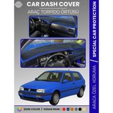 E-BİZ Volkswagen Golf 3 (1991-1997) Torpido Örtüsü Ön Göğüs Koruma Torpido Koruma Tam Uyum Çatlamayı Önler - Siyah - Mavi