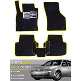 E-BİZ Volkswagen Golf 4 (1997-2004) Uyumlu Eva Paspas Tam Set–oto Paspas,araca Özel,su Geçirmez - Siyah - Sarı