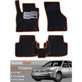 E-BİZ Volkswagen Golf 4 (1997-2004) Uyumlu Eva Paspas Tam Set–oto Paspas,araca Özel,su Geçirmez - Siyah - Turuncu