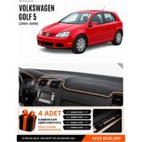 E-BİZ Volkswagen Golf 5 (2003-2009) Uyumlu Torpido Örtüsü, Torpido Kılıfı - Siyah-Kahverengi - VW010 - Siyah - Kahverengi