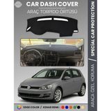 E-BİZ Volkswagen Golf 7 (2013-2020) Torpido Örtüsü Ön Göğüs Koruma Torpido Koruma Tam Uyum Çatlamayı Önler - Siyah - Gri