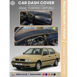 E-BİZ Volkswagen Jetta (1991-1997) Torpido Örtüsü Ön Göğüs Koruma Torpido Koruma Tam Uyum Çatlamayı Önler - Siyah - Bej