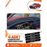 E-BİZ Volkswagen Jetta (1991-1997) Uyumlu Ön Torpido Koruma Kılıfı Halısı Örtüsü - Siyah-Mavi - VW008 - Siyah - Mavi