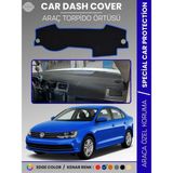 E-BİZ Volkswagen Jetta (2010-2021) Torpido Örtüsü Ön Göğüs Koruma Torpido Koruma Tam Uyum Çatlamayı Önler - Siyah - Mavi