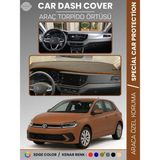 E-BİZ Volkswagen Polo (2022+) Torpido Örtüsü Ön Göğüs Koruma Torpido Koruma Tam Uyum Kaymaz Özel Kesim - Kahverengi