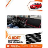 E-BİZ Volkswagen Polo Dürbün (2001-2009) Uyumlu Ön Torpido Koruma Kılıfı Örtüsü - Siyah-Kırmızı - VW020 - Siyah - Kırmızı