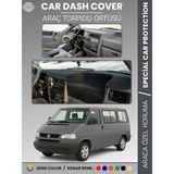 E-BİZ Volkswagen Transporter T4 (1990-2003) Torpido Örtüsü Ön Göğüs Koruma Torpido Koruma Tam Uyum Kaymaz - Siyah - Gri