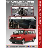 E-BİZ Volkswagen Transporter T4 (1990-2003) Torpido Örtüsü Ön Göğüs Koruma Torpido Koruma Tam Uyum Kaymaz - Siyah - Kırmızı