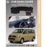 E-BİZ Volkswagen Transporter T5 (2003-2016) Torpido Örtüsü Ön Göğüs Koruma Torpido Koruma Tam Uyum Kaymaz - Siyah - Bej