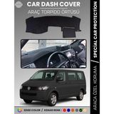 E-BİZ Volkswagen Transporter T5 (2003-2016) Torpido Örtüsü Ön Göğüs Koruma Torpido Koruma Tam Uyum Kaymaz - Siyah