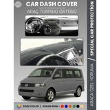 E-BİZ Volkswagen Transporter T5 (2003-2016) Torpido Örtüsü Ön Göğüs Koruma Torpido Koruma Tam Uyum - Siyah - Gri
