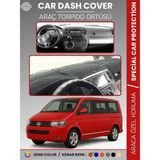 E-BİZ Volkswagen Transporter T5 (2003-2016) Torpido Örtüsü Ön Göğüs Koruma Torpido Koruma Tam Uyum - Siyah - Kırmızı