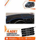 E-BİZ Volkswagen Transporter T6 Kapaklı (2015-2020) Uyumlu Torpido Koruma Örtüsü - Siyah-Mavi - VW030 - VOLKSWAGEN TRANSPORTER T6 KAPAKLI (2015-2020) - Siyah - Mavi